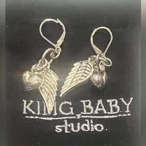King baby studio jewelry Sterling silver earrings Wings